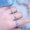 Light Luxury High-End Sea Blue Zircon Light Luxury Sugar Cube Love Open Ring Niche Stacking Wearing Colored Treasure Exquisite Ring