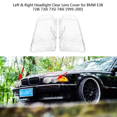 1 Pair Hdlight Hdlamp Clr Lens Cover for E38 728i 730i 735i 740i 1  To 2001