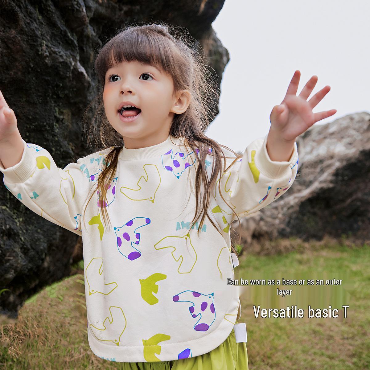 

Children s Cartoon Print Sweatshirt - Autumn/Winter 2025 New Style Warm Casual Top for Girls 110 cm