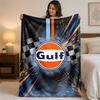Gulf Print Flannel Blanket Cozy Lightweight Plush Throw Blanket For Bed Sofa Household Use