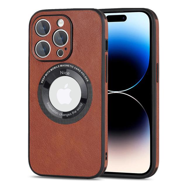 Luxury Leather Texture Magnetic For Magsafe Wireless Charging Case For Iphone 14 Pro Max Plus 11 12 13 Mini Protector Lens Cover