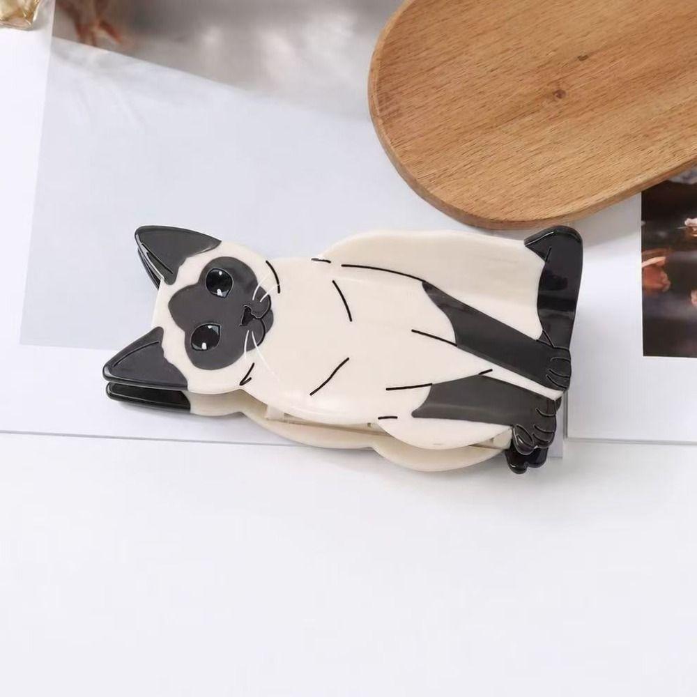 Cartoon Cat Hair Claw Clip Acetate Material Hair Barrettes Acetate Hair Clips Hair Accessories