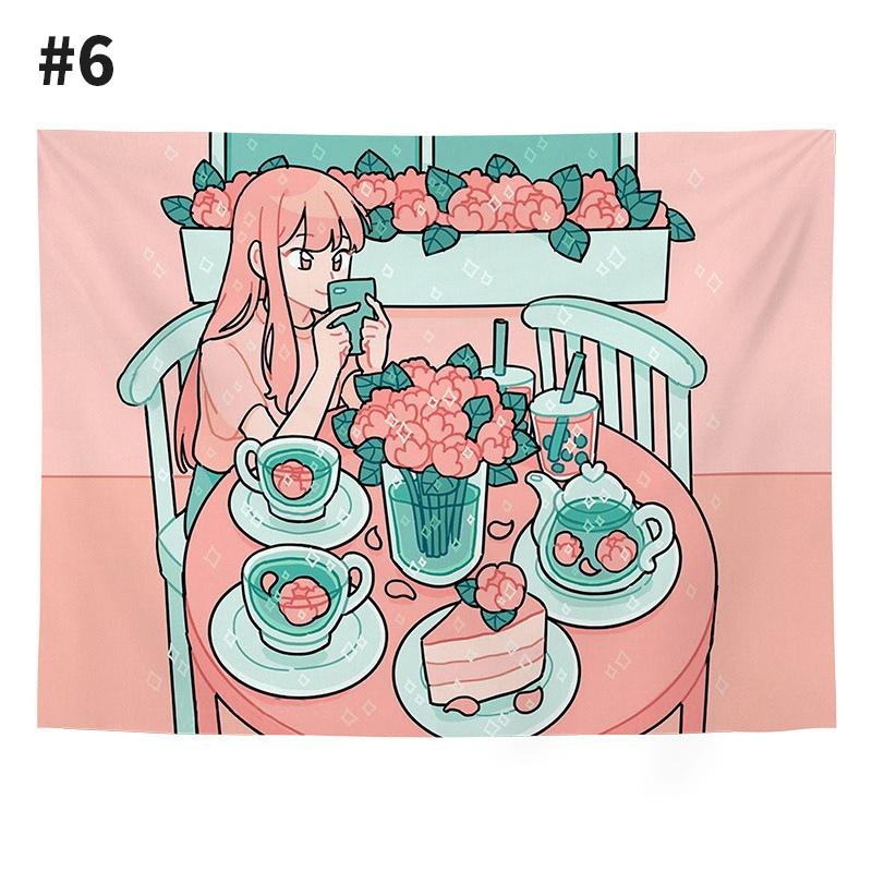 Tapestry Wall Hanging Art Girl   Cloth Painting  Background   Room Decoration