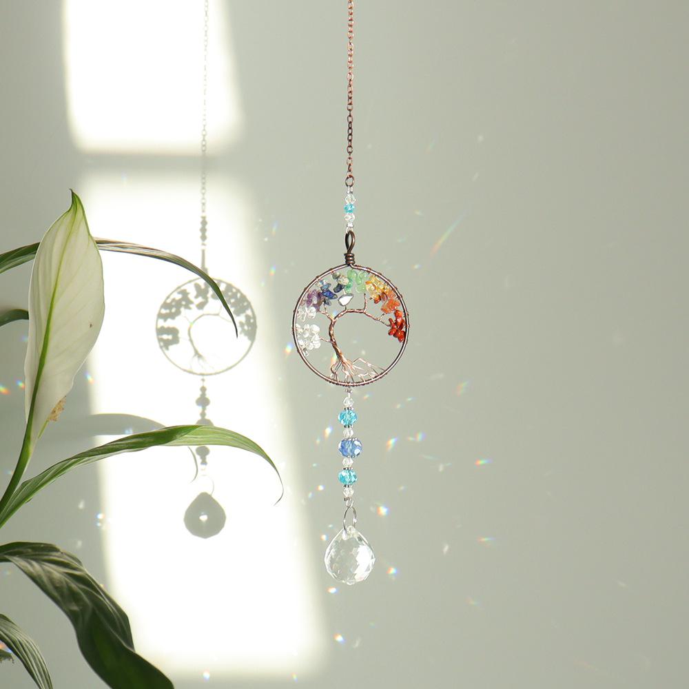 Seven-Color Tree of Life Sun Catcher 3-Piece Set - Home and Garden Hanging Ornament T119