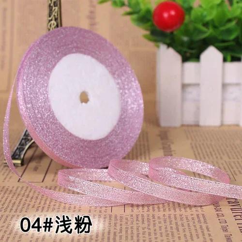 25Yards 6mm Multicolor Silk Satin Organza Ribbon Glossy Glitter Ribbon Wedding Cake Gift Decoration Crafts Garment Accessories
