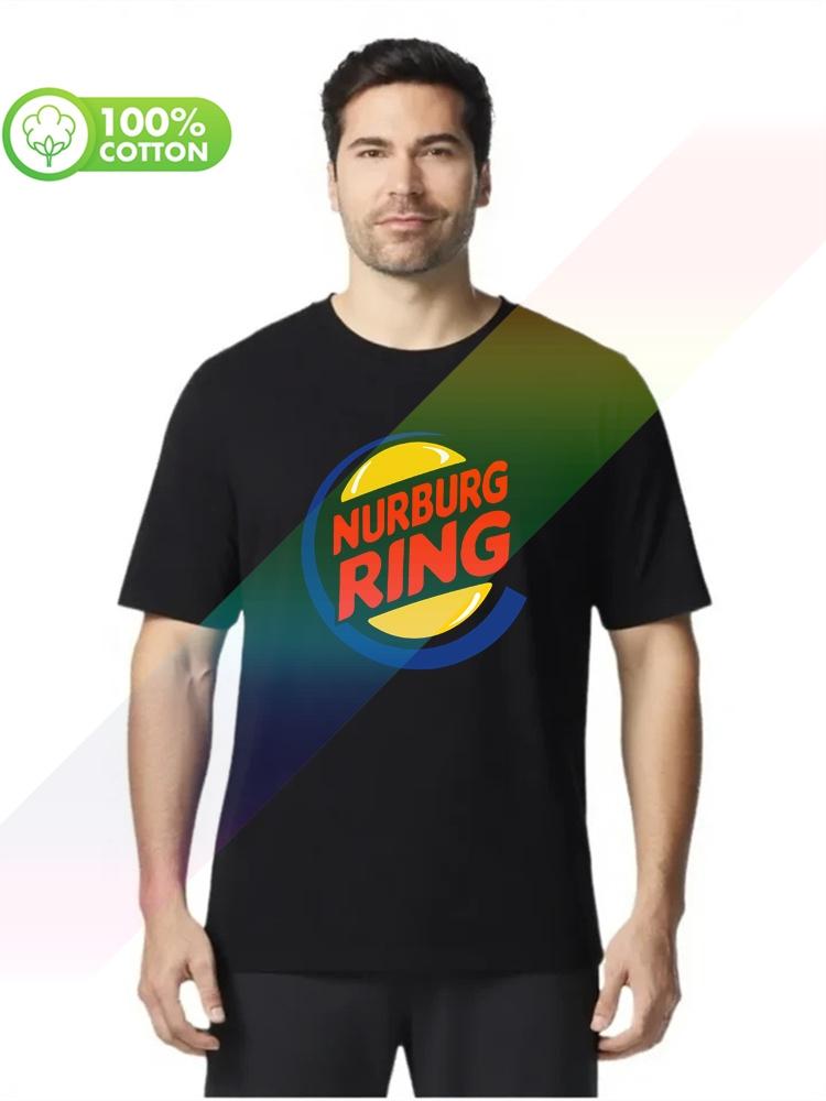 100% Cotton Round Neck Heavy Weight Men's T-shirt Nurburgring - Funny Burger King Parody Racings Track S-xxxl Tops Tees