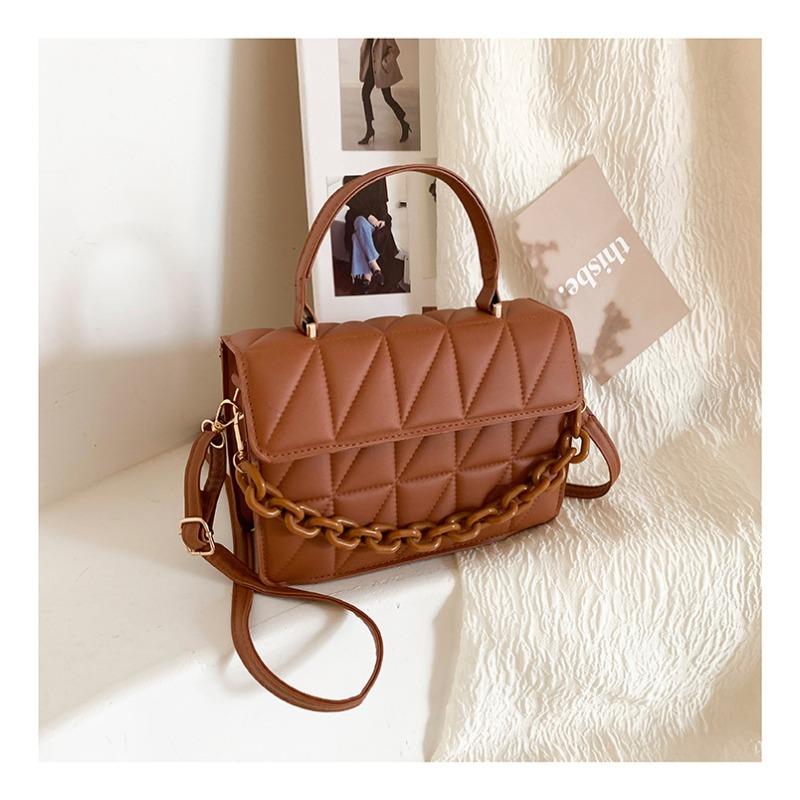 

Новые популярные маленькие сумки, женские сумки, модные и элитные сумки-мессенджеры, вышитые нитками ромбовидные сетчатые портативные маленькие квадратные сумки коричневый