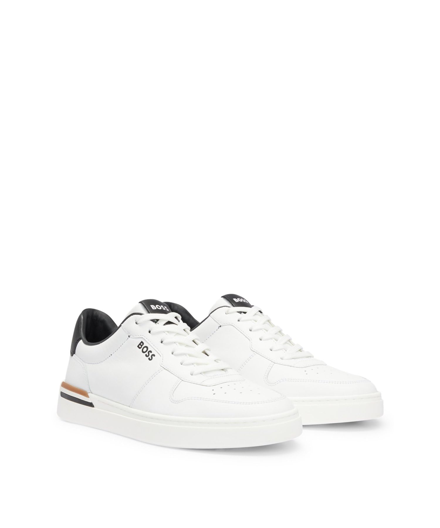

Signature Detail Leather Cupsole Sneakers 46 White [BOSS] Men s білий