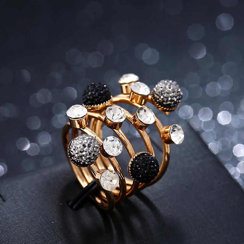 European & American Adjustable Gold Brass Ring - Women's Spring Collection, Color-Preserving Gold Bean Design