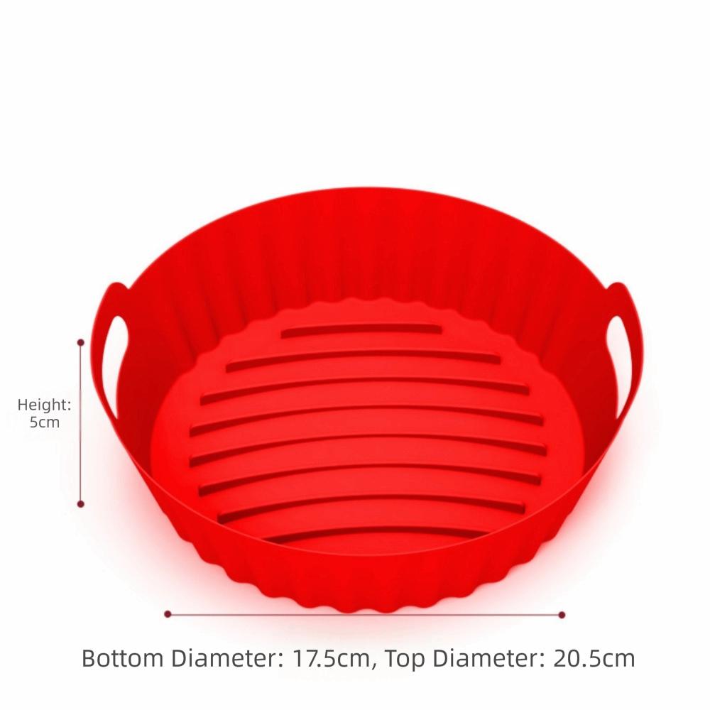 Reusable Air Fryer Baking Pan Foldable Round Baking Tray New Silicone Cooking Tray  Oven Use