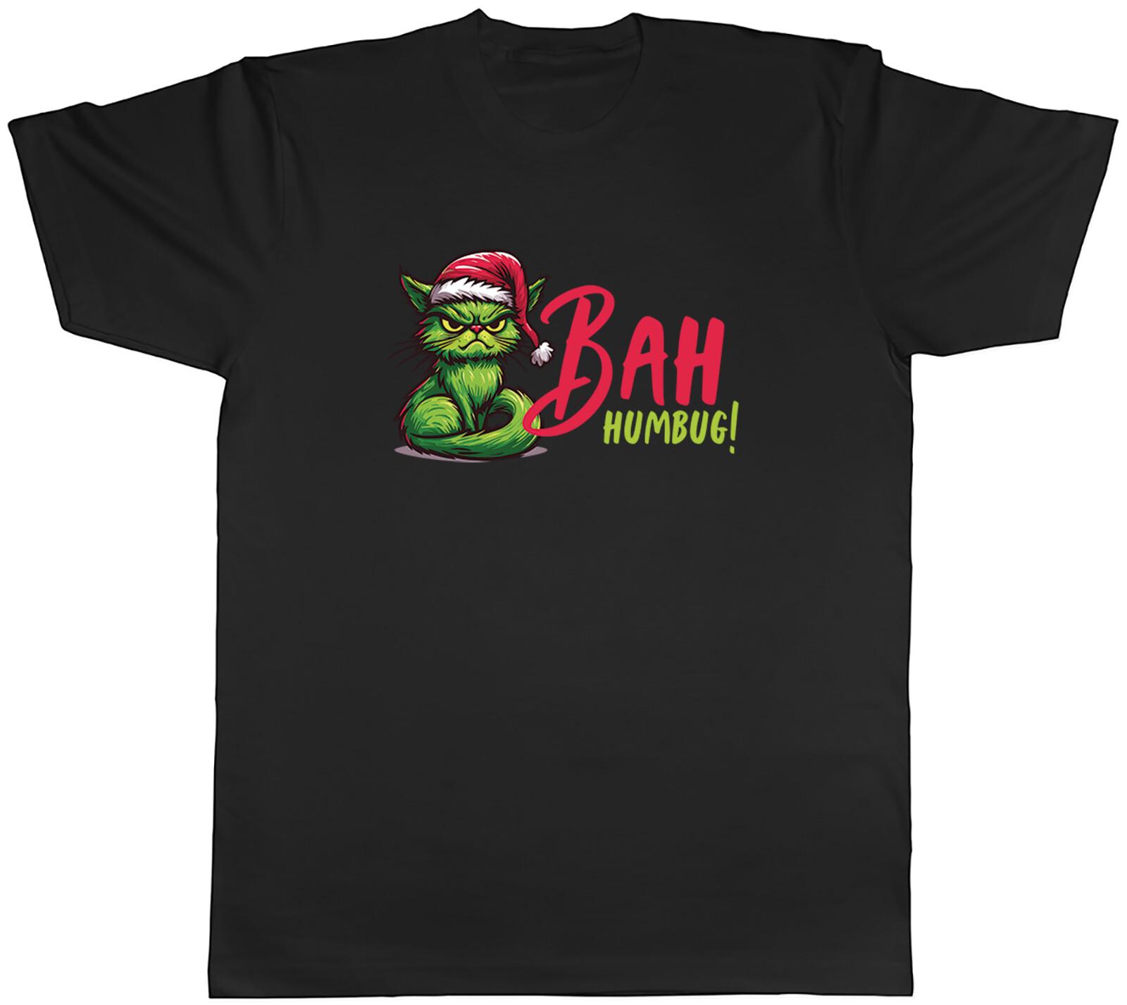 Bah Humbug Mens T-Shirt Funny Christmas Xmas Cat Tee Gift XXXL