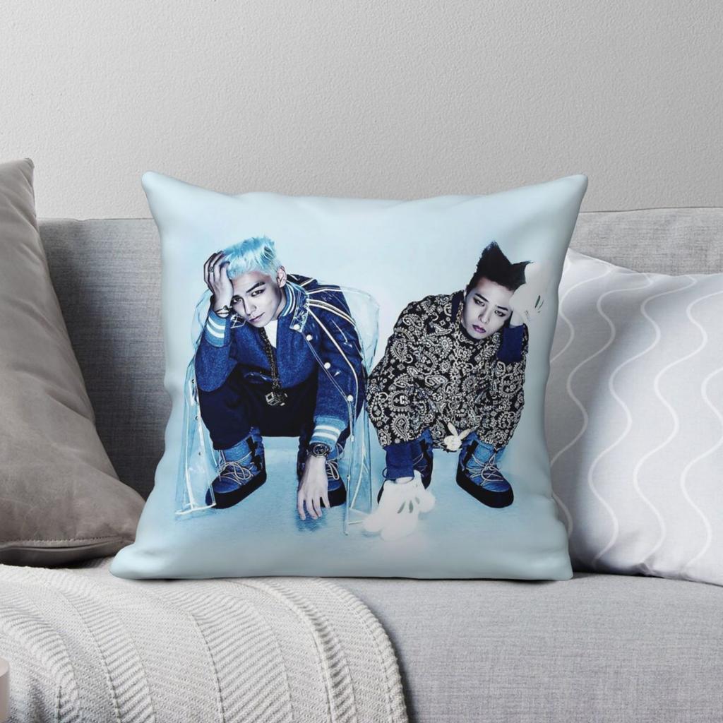 Bigbang Top & G-Dragon Square Pillowcase Polyester Linen Velvet Creative Zip Decor Throw Pillow Case Sofa Cushion Case