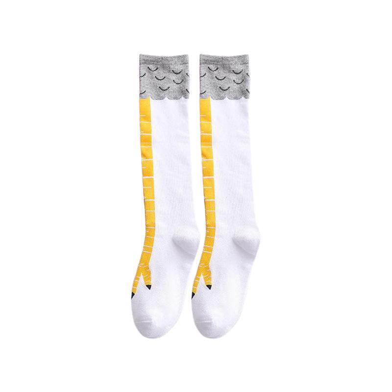 Men Women Funny 3D Chicken Socks Print Cartoon Cosplay High Flexibility Thigh High Sock Cotton Fashion Thin Toe Feet