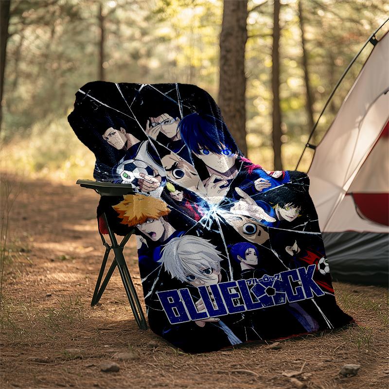 BlueLock Theme Printed Blanket - Perfect for Couch, Bed, Travel & Outdoor Use | Machine Washable, Cozy & Durable.
