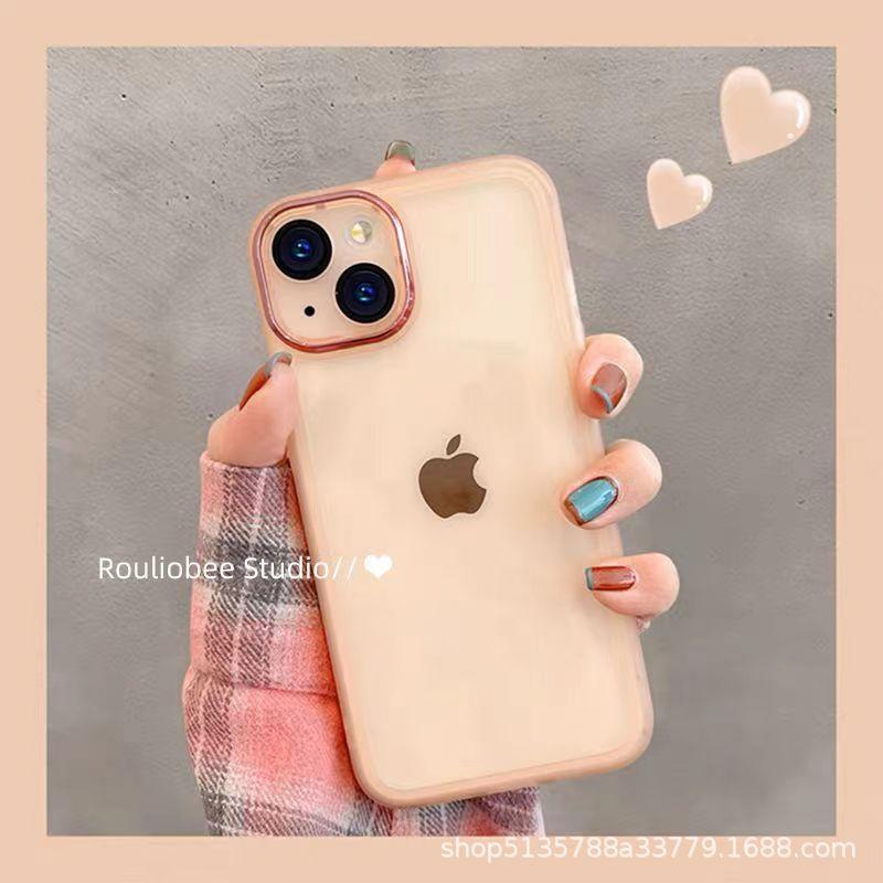 Apple 14 Phone Case iPhone 16 Pro Max with Built-in Lens Protector Transparent 15/13 XS/XR/7P Anti-Fingerprint