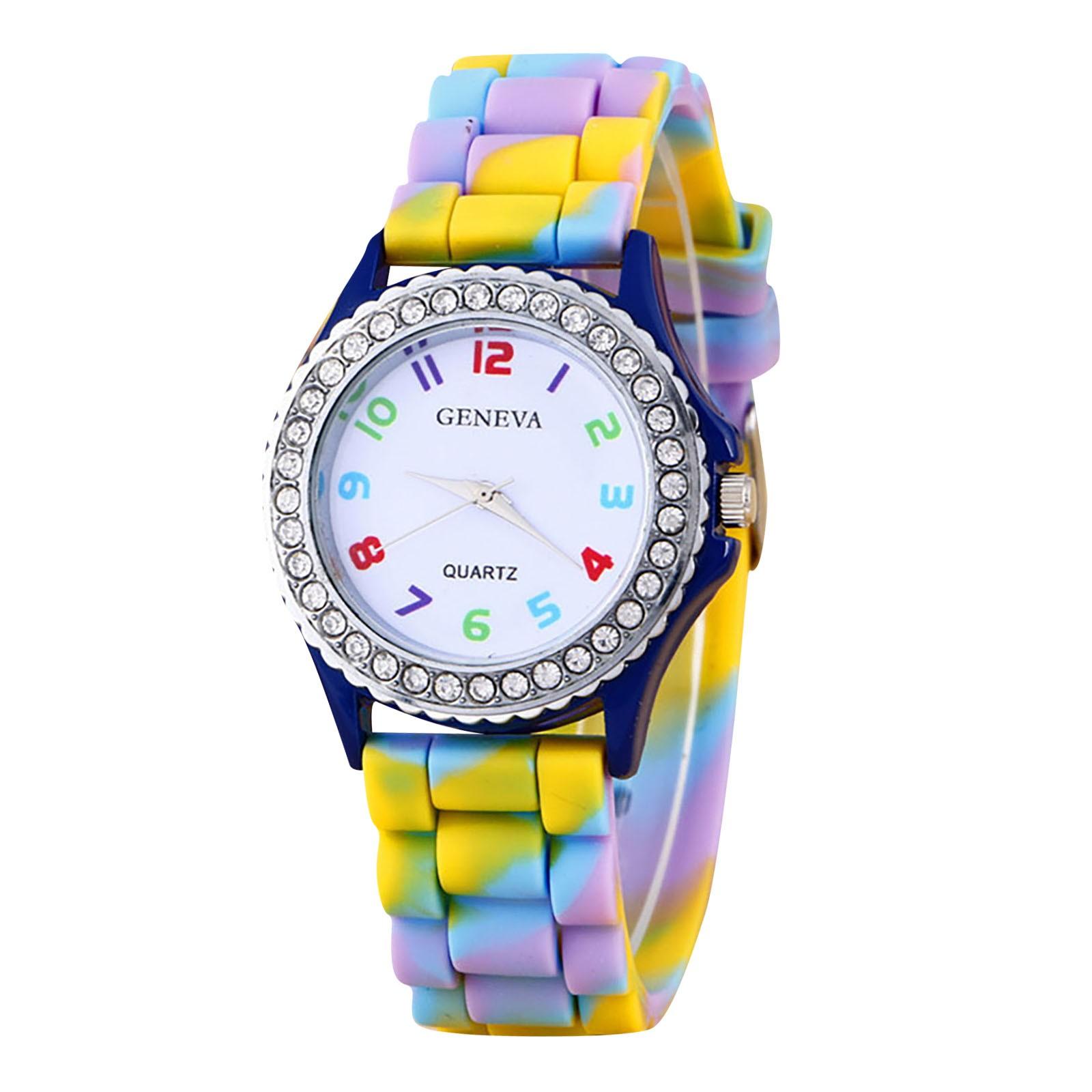 

Женские часы Силиконовые часы Crystal Bling Часы Аналоговые цифровые кварцевые наручные часы One Size