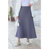 Elastic Waist Scuba Skirt Black