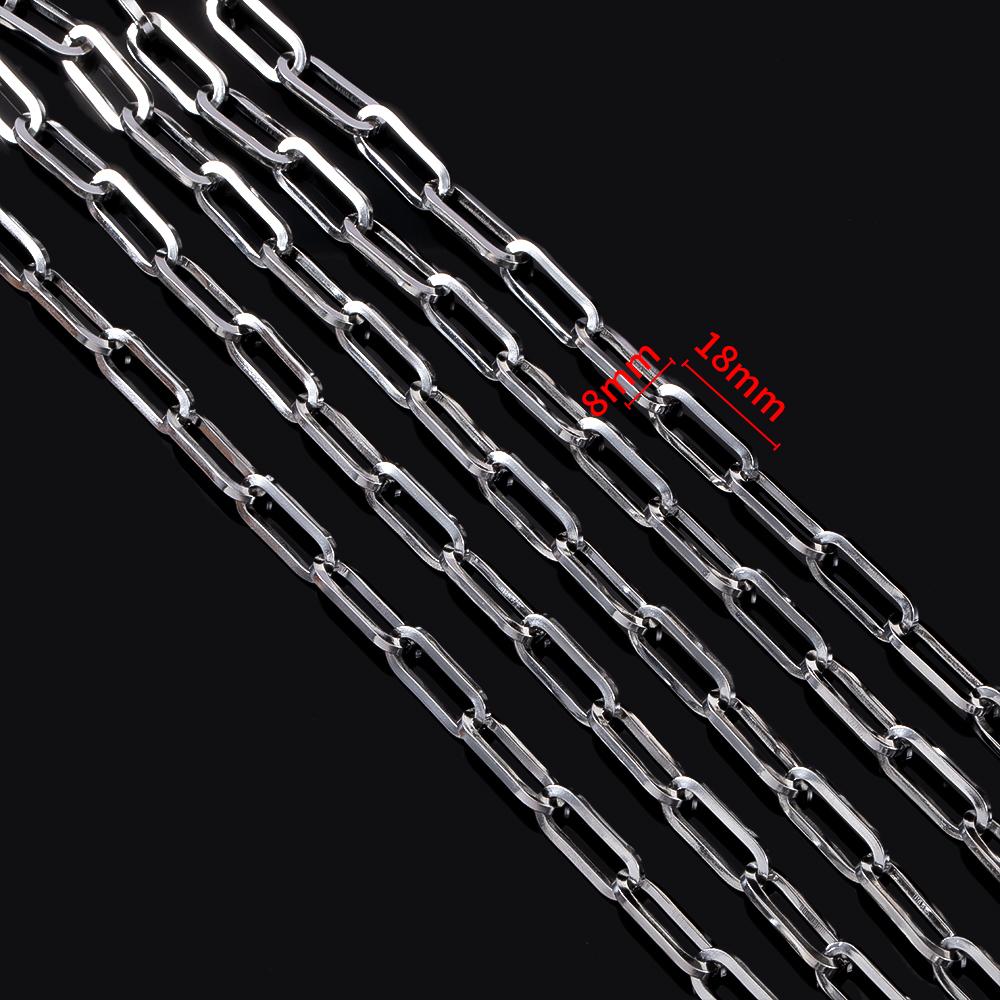 1M Stainless Steel Flat Square Frame Link Chains DIY Men Heavy Chunky Hip Hop Style Jewelry Making Necklace Bracelet Bag Chain