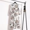 Fashion Long Sleeve Floral Printed Chiffon Dress Women Elegant Loose A-line Casual Long Dress Female High Waist Ruffled Office Lady Dress 1030