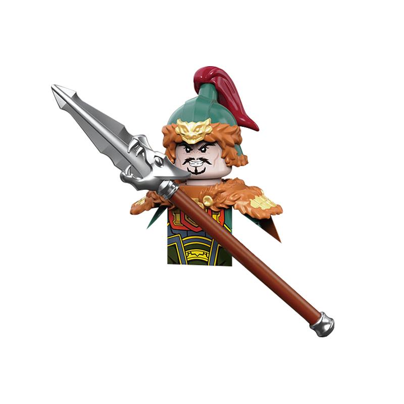 1pcs Courage of The Three Kingdoms Soldiers Hero Soldier Weapon Brick Mini Action Figure Building Blocks DIY Toy for Kids Gifts