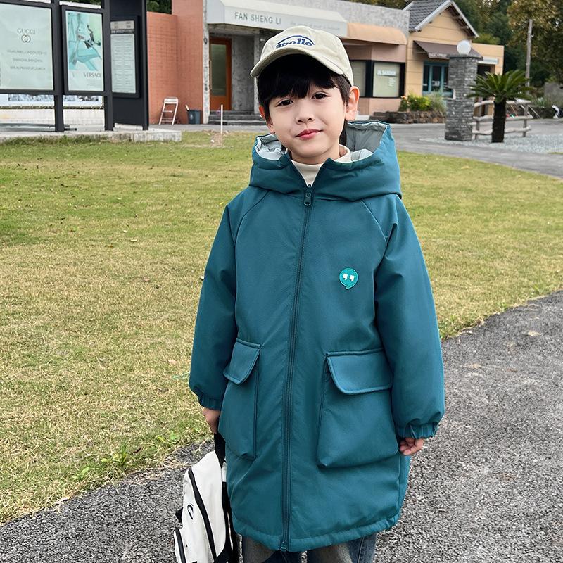 Winter New Korean Version Thickened Long Children's Down Jacket Personalized Fashion Wear Winter Coat on Both Sides