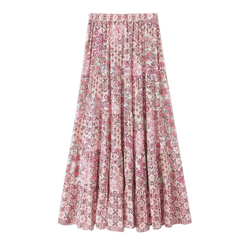 Spring 2025 Women's European & American Style Long Dress with Versatile Print