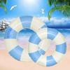 Danish Retro Striped Children's Swimming Ring - Olive PVC Inflatable Underarm Ring