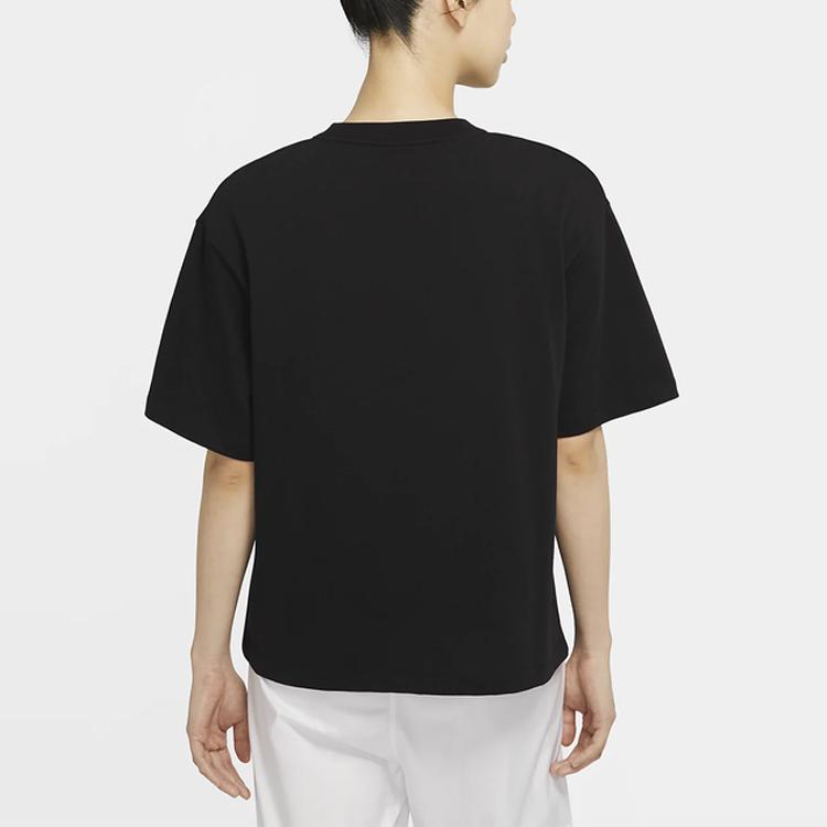 Nike Sportswear Classic Logo Print Loose-Fit Short Sleeve T-Shirt Women Tops Black CU5683-010