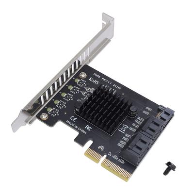 Rozšiřující karta PCIE X4 X8 X16 na 5 portů Serial ATA 3.0 3.1, 6 Gb/s, Plug and Play, rychlé zahřívání
