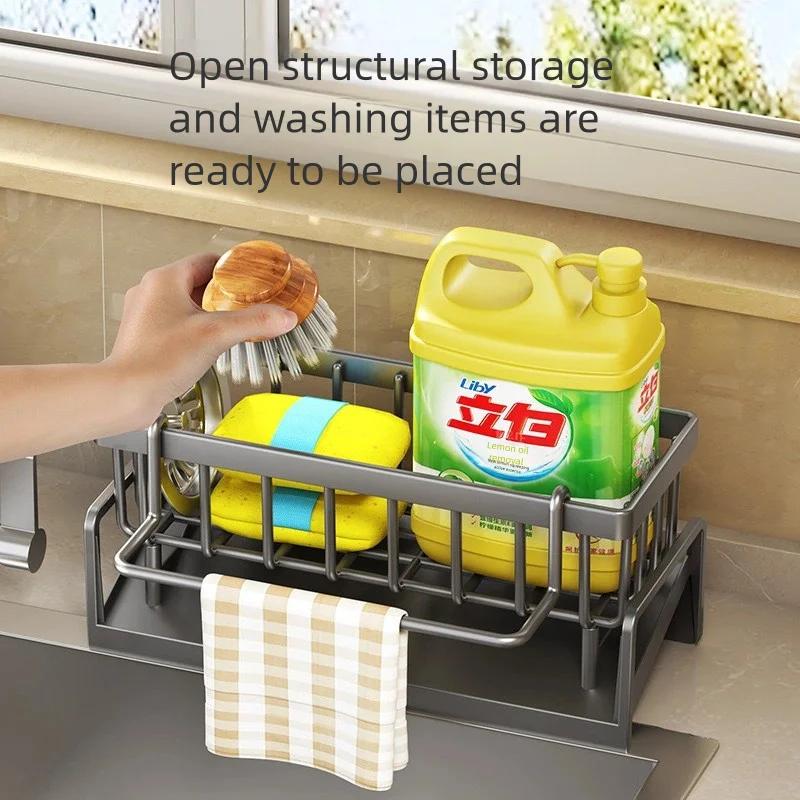 Tap Mounted Shelf for Home Kitchen Accessories Kitchen Spice Storage Shelf with Drainage Rack Installation Sink Organizer
