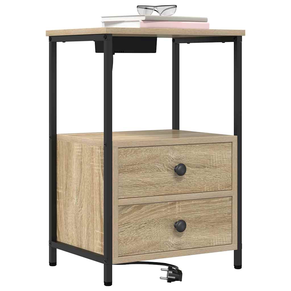 Nightstand 2 pcs Sonoma Oak 40 x 31 x 60 cm engineered wood