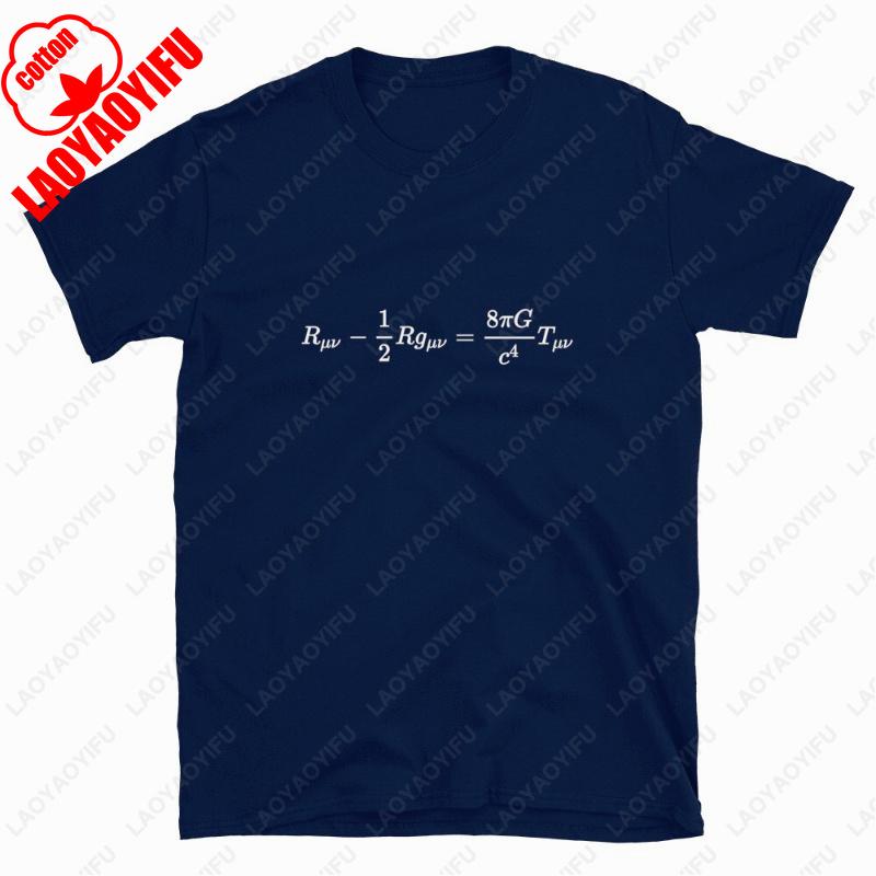 Field Equation Geodesics Tshirt Physics Student Physicists Gift Simple Casual Unique Print Short Sleev Men Women Cotton Fun Tees