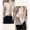 Frühling Sommer Frauen Oansatz 3/4 Ausgestellte Ärmel Bluse Einfarbig Lose Fit Glatte Satin Dünne T-shirt Streetwear