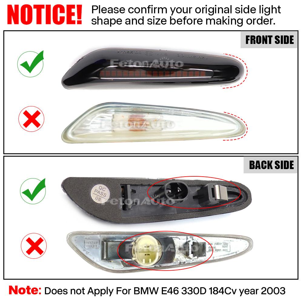 2 Pcs Dynamic Flasher Turn Signal Side Marker Lights Running Water For BMW E90 E91 E92 E93 E60 E87 E82 E61 E46 LED LightsTurn Signal 2