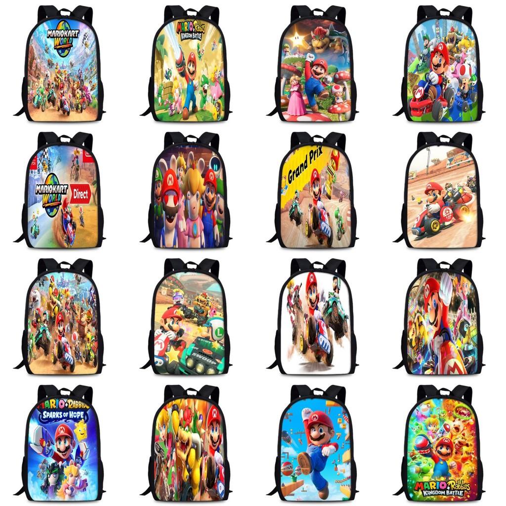 Mario Super Bros School Backpack Large Capacity Oxford Schoolbag Kids Gifts