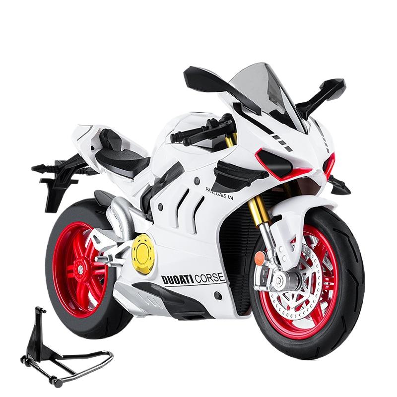 1/12 Ducati Panigale V4S Alloy Racing Cross-country Motorcycle Model Simulation Toy Street Motorcycle Model Collection Kids Gift