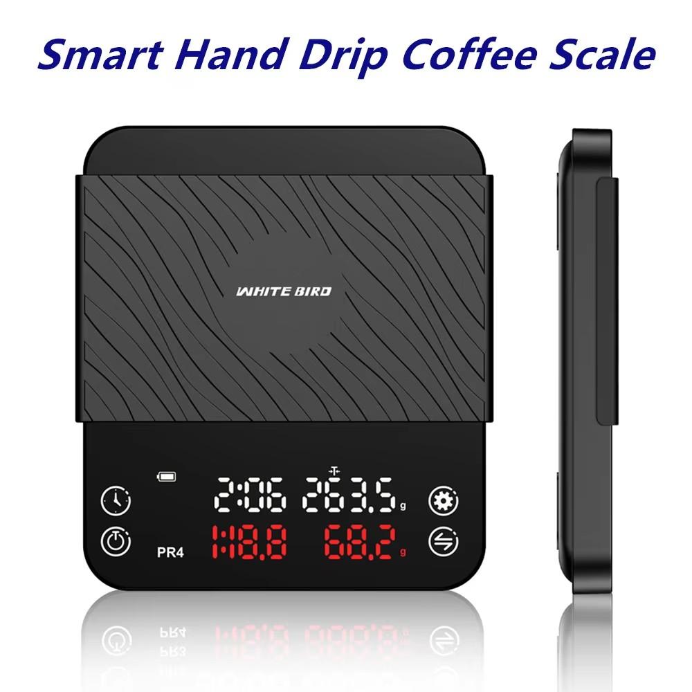 2kg 0.1g Digital Smart Drip Coffee Scale Timer Weighing Double-row Display Weight with Timer Household Drip Kitchen Scales