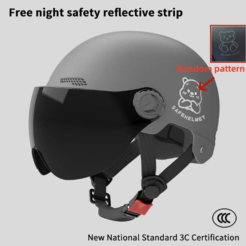 1 Pezzo Certificato 3C Casco Semimoto Elettrica per Adulti Uomo e Donna con Occhiali Casco di Sicurezza per Bicicletta