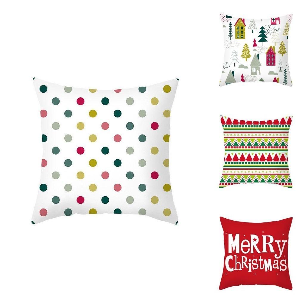 Festive 18 Inch Merry Christmas Cushion Cover Showcasing Cheerful Santa Claus Motif