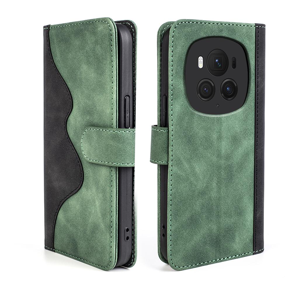 For Honor Magic6 Pro 5G Case PU Leather Color Splicing Wallet Phone Cover