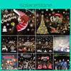 2020 Merry Christmas Window Wall Sticker Decals Featuring Colorful Santa Claus Designs