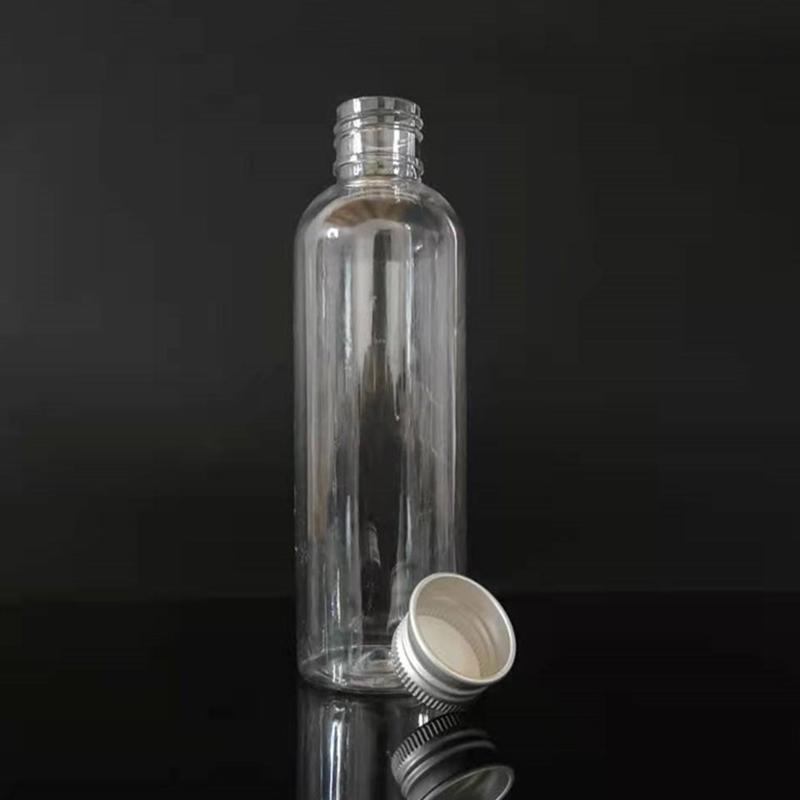 10pcs Transparent Plastic Empty Bottle Clear Storage Jars Tin Pot Cosmetic Containers With Aluminum Cap Lids For Home Kitchen