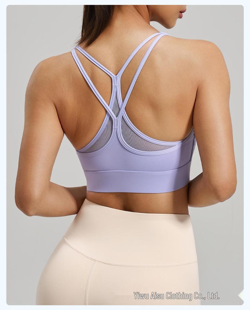 Breathable Backless Shockproof Mesh Sports Bra