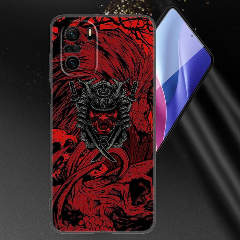 Japanese Samurai Art Phone Case For Xiaomi Mi POCO X3 NFC GT M4 M3 12 11T 10T Pro A3 11 Lite NE 5G 12X 11i F3 Soft Black Cover
