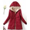 Hooded Fit Women Jackets Autumn Winter Mid-length Office Cotton Coats Warm Lamb Fleece Parkas