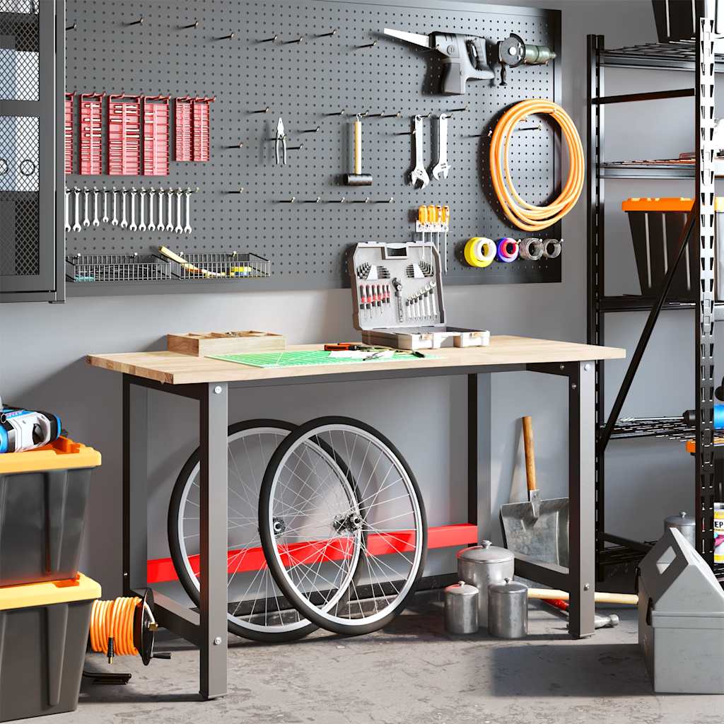 Workbench 140x60x81.5 cm Solid Oak