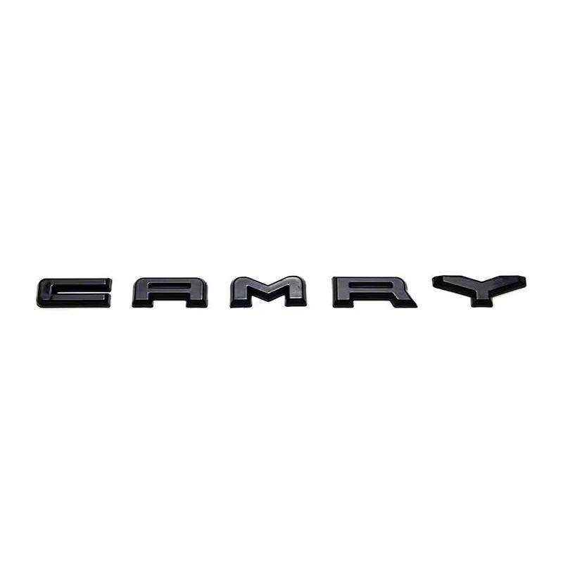 New Glossy Black Silver ABS Adhesive Emblem for Car Body, Rear Letter Decal for Toyota CAMRY