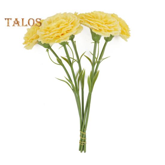 

5 шт. искусственных гвоздик, реалистичные искусственные шелковые цветы, свадебные, для дома, офиса, для стола, центральное украшение, искусственные цветы, подарок на День матери жёлтый