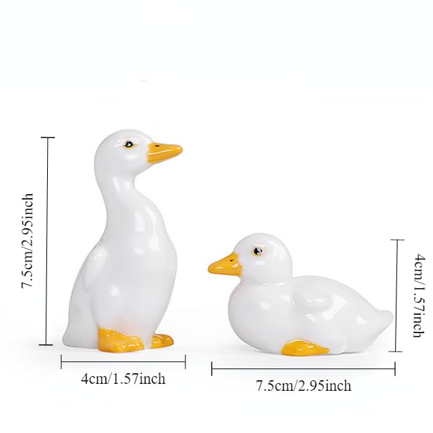 Handmade ceramic white duck ornament