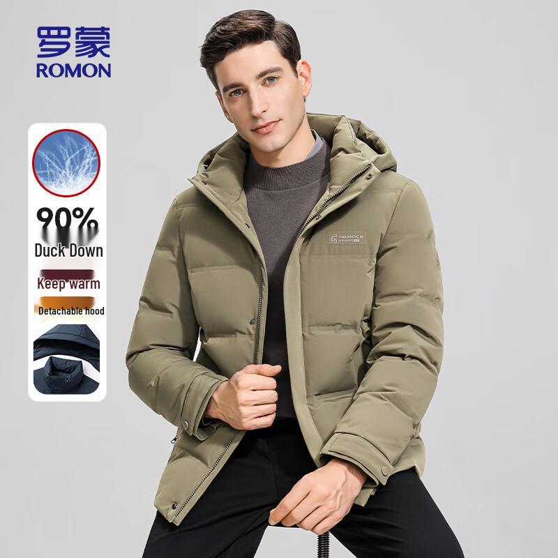 ROMON Men s Y05 Hooded Short Down Jacket 4XL